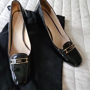 Prada black patent and leather